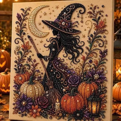 Spooky Cute Ghost Pearl Diamond Painting Kit – 8" x 8" Halloween DIY Wall Art & Craft Gift