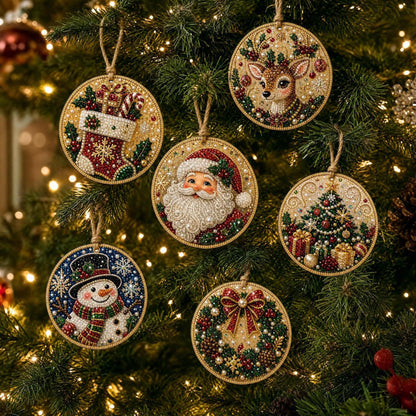 5D DIY Christmas Ornament – Sparkling Beads & Acrylic, 3D Glow, Easy to Make. Perfect for the Tree, Window & Gifts!
