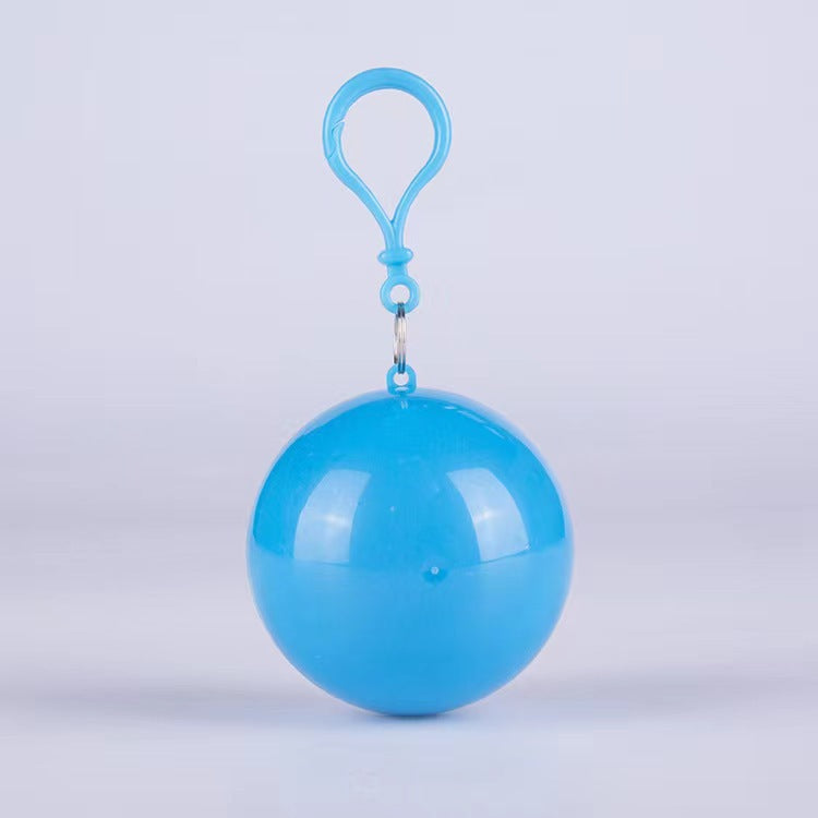 Hooded Disposable Rain Poncho, Waterproof Tear-Resistant Portable Raincoat with Keychain Ball