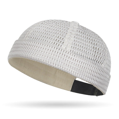 Men’s Breathable Brimless Docker Hat – Lightweight Mesh Skull Cap for Summer Outdoor Wear