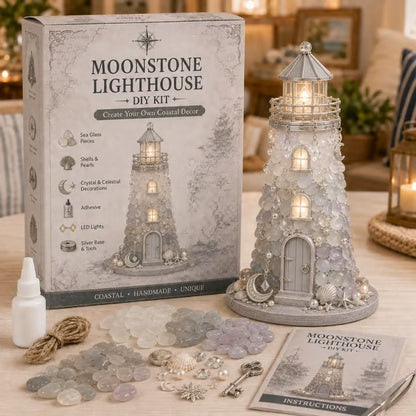 ⏳ Last Day 49% OFF – 🌊 Beginner-Friendly DIY Lighted Sea Glass-Style Lighthouse Kit Collection | Complete Kit with Sea Glass-Style Pieces, LED Lights & Step-by-Step Guide Included 💕