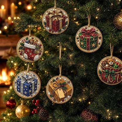 5D DIY Christmas Ornament – Sparkling Beads & Acrylic, 3D Glow, Easy to Make. Perfect for the Tree, Window & Gifts!