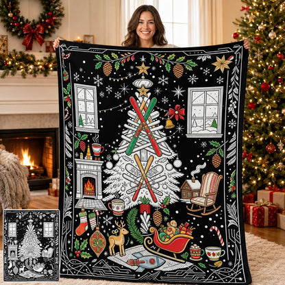 🎨DIY Christmas Coloring Blanket – Color-Your-Own Holiday Family Activity🎄