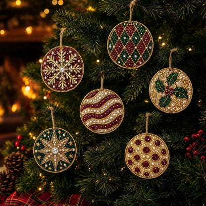 5D DIY Christmas Ornament – Sparkling Beads & Acrylic, 3D Glow, Easy to Make. Perfect for the Tree, Window & Gifts!