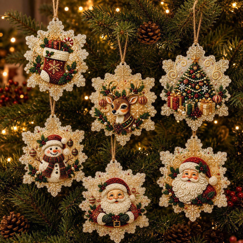 5D DIY Christmas Ornament – Sparkling Beads & Acrylic, 3D Glow, Easy to Make. Perfect for the Tree, Window & Gifts!