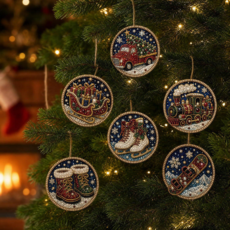 5D DIY Christmas Ornament – Sparkling Beads & Acrylic, 3D Glow, Easy to Make. Perfect for the Tree, Window & Gifts!