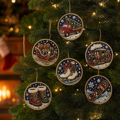 5D DIY Christmas Ornament – Sparkling Beads & Acrylic, 3D Glow, Easy to Make. Perfect for the Tree, Window & Gifts!