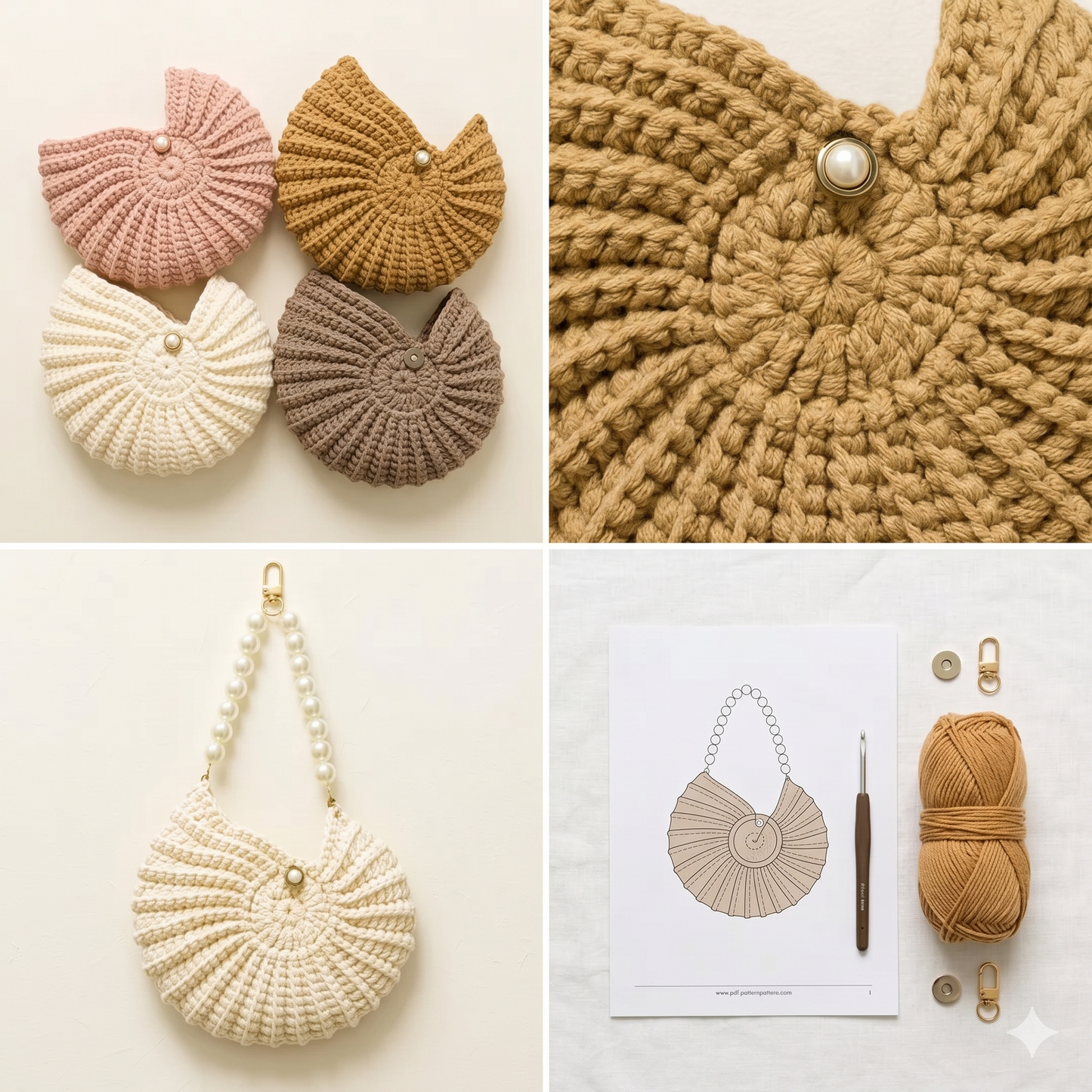 Nautilus shell crossbody bag