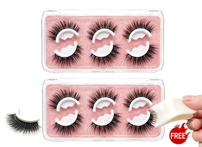 🎉2026 Sale Over 38K+ Sold!👁️Reusable Self-Adhesive False Eyelashes｜Glue-Free Natural Curly Press-On Lashes✨