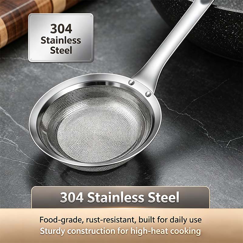 304 stainless steel fine mesh kitchen skimmer