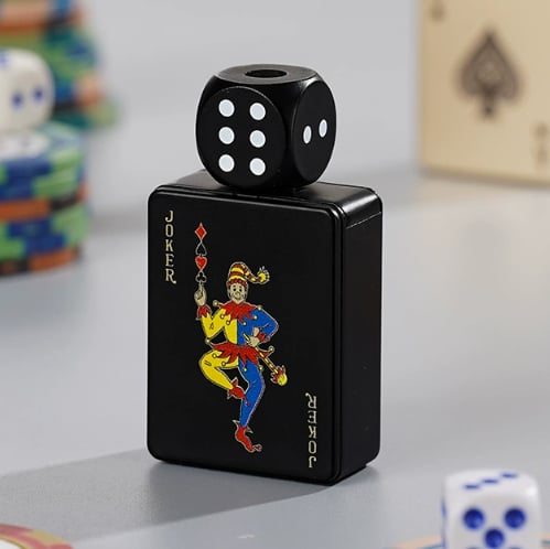 🎉Buy 1 Get 1 Free🎲Windproof Poker Dice Rotating Cigar Lighter, Butane Refill (Not Included)
