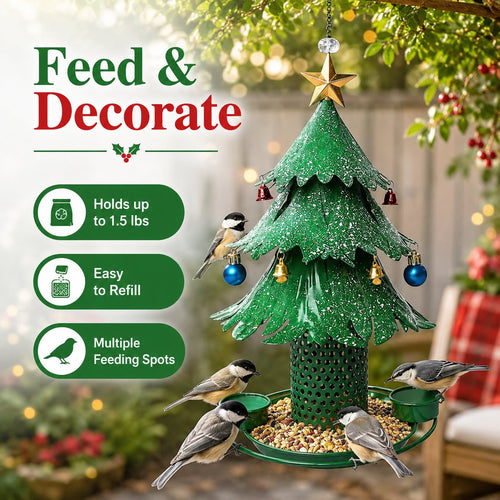 🎁Christmas Tree Bird Feeder 🎄 Festive Backyard Holiday Decor