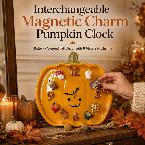 💥 LAST DAY 49% OFF 🎃 Interchangeable Magnetic Charm Pumpkin Clock