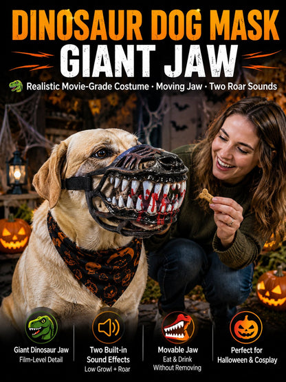 🐶Halloween Dinosaur Blood Mouth Dog Mask, Funny Scary Creative Pet Muzzle, Movie Style Animal Decorative Mask