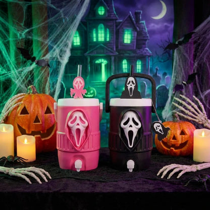 🎃3D Scream Ghost Face Portable Handle Tumbler – Gothic Horror Aesthetic Cup Full Listing