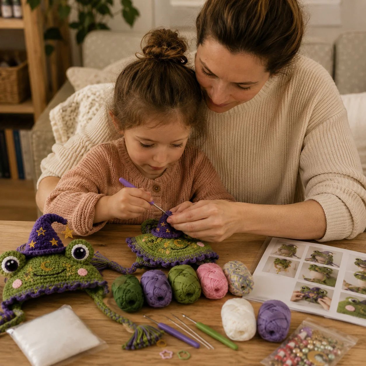 🐉🧶 Fantasy Hood Hat DIY Crochet Kit – Stitch Your Own Magical Character