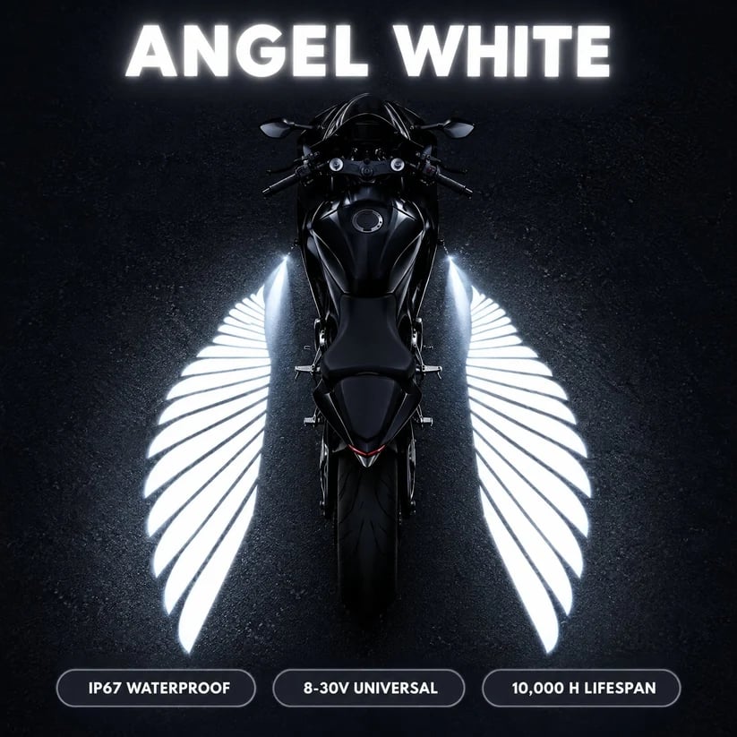 🏍️Angel Wing Motorcycle LED Projector Lights