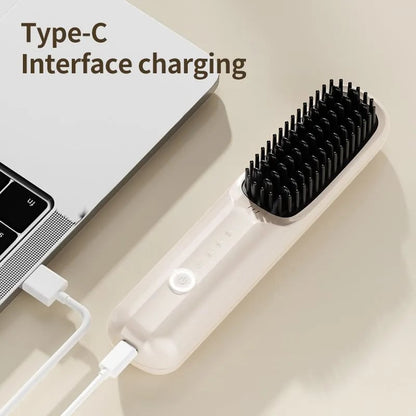 📍USB Cordless Negative Ion Hair Straightening Comb