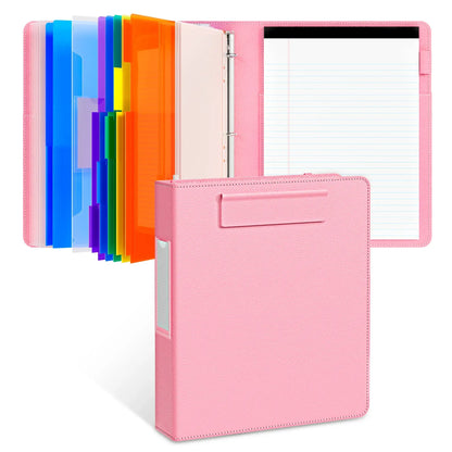 🔥HOT SALE 49% OFF - 📄✨PU Leather Clipboard with Storage – 3-Ring Binder, Magnetic Clip, Removable Notepad & Expanding File
