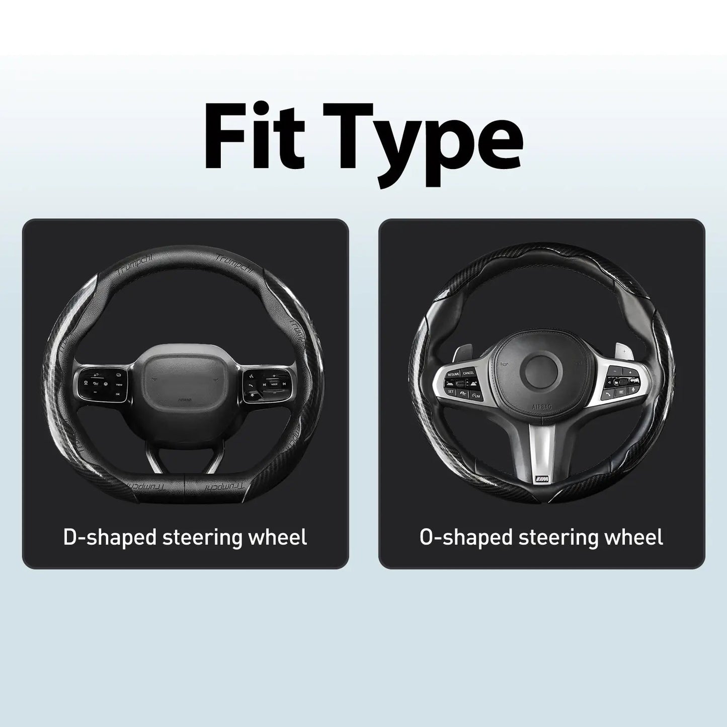 Non-Slip Car Steering Wheel Cover for 15 Inch Wheels