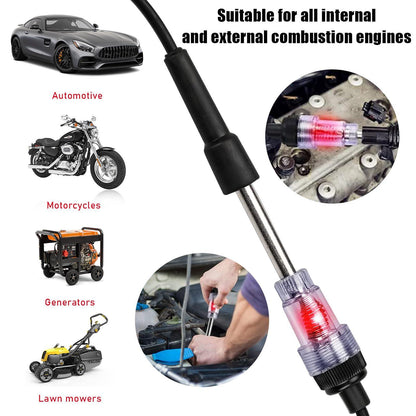 Inline Spark Plug Tester – Engine Ignition Diagnostic Tool for Cars, Motorcycles & Lawn Mowers 🚗⚡