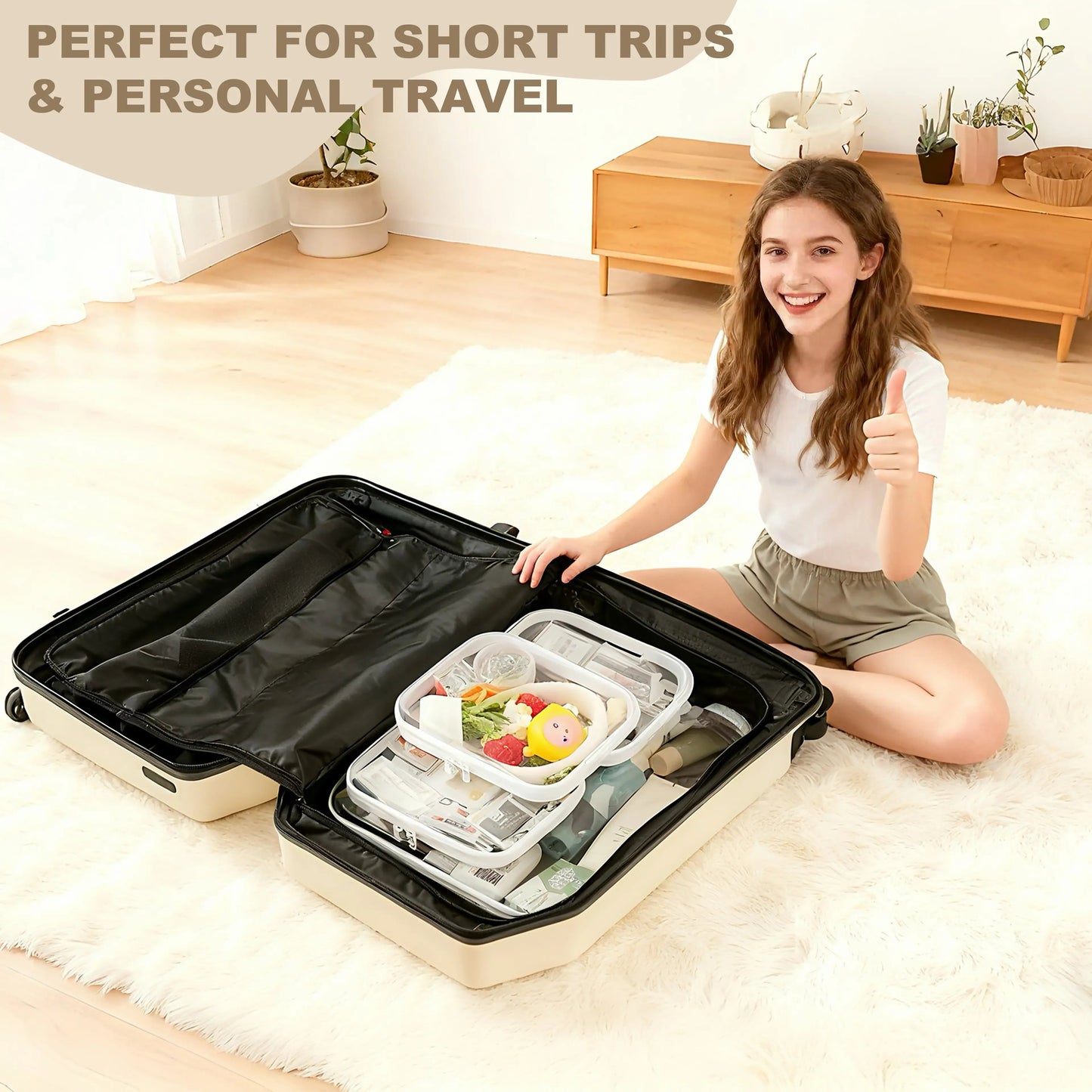 🌟Clear Organizer Storage Box 🌟4PCS Clear Hard Zipper Case PVC Plastic Clear Storage Containers
