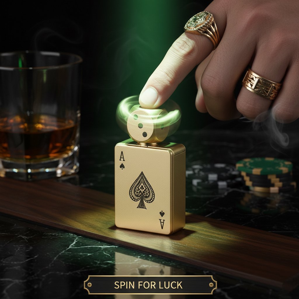 🎉Buy 1 Get 1 Free🎲Windproof Poker Dice Rotating Cigar Lighter, Butane Refill (Not Included)