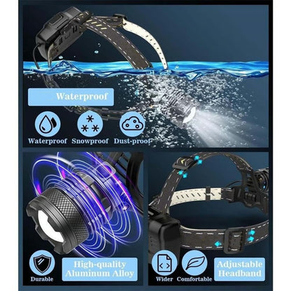 24-Hour Flash Deal⏰15000 lumen rechargeable headlamp-5H long battery life detachable