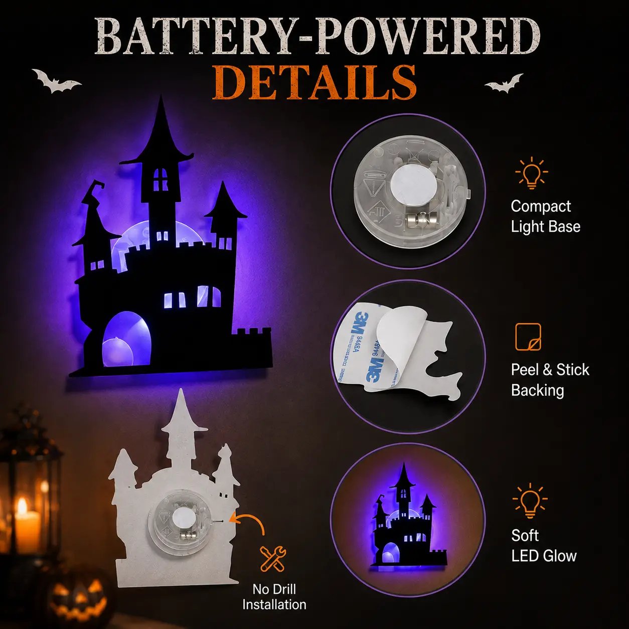 Halloween LED Wall Light Stickers