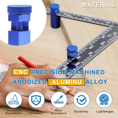 ✨HOT SALE 49% OFF - Tall Stair Gauges for Framing Square – Hexagonal Stable Lock with Holder & Hook for Carpentry & Circular Saw