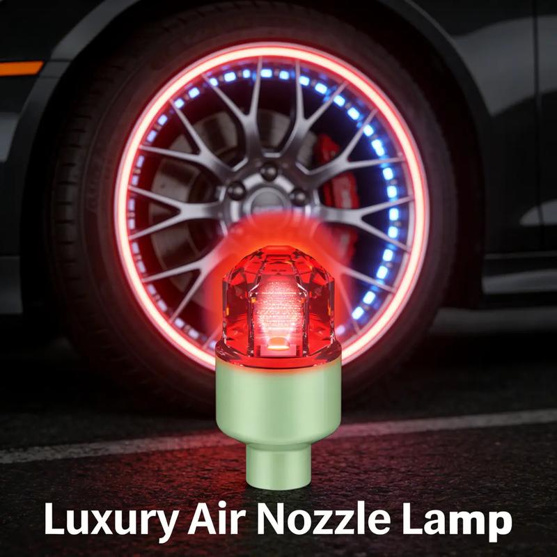 🌈 4 Pcs LED wheel light,Waterproof Luminous Car Tire Valve Caps