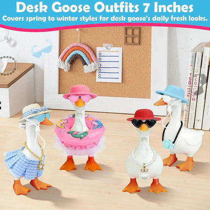 16PCS Mini Desk Goose Outfit Set