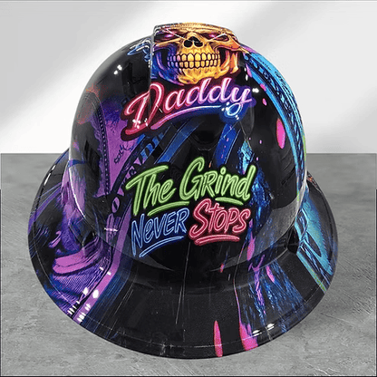 🎁Father’s Day 49% OFF - 👷🔥 Blue Collar Daddy Hydro-Dipped Hard Hat | Industrial Rigid Impact-Resistant Safety Helmet with Full-Wrap Gloss Artwork