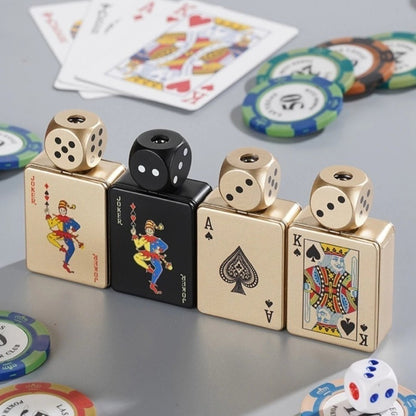 🎉Buy 1 Get 1 Free🎲Windproof Poker Dice Rotating Cigar Lighter, Butane Refill (Not Included)