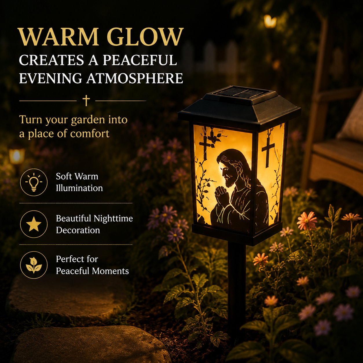 ✝️ Faith Garden Solar Light — Illuminate Your Garden With Faith, Hope & Heavenly Warmth ✨