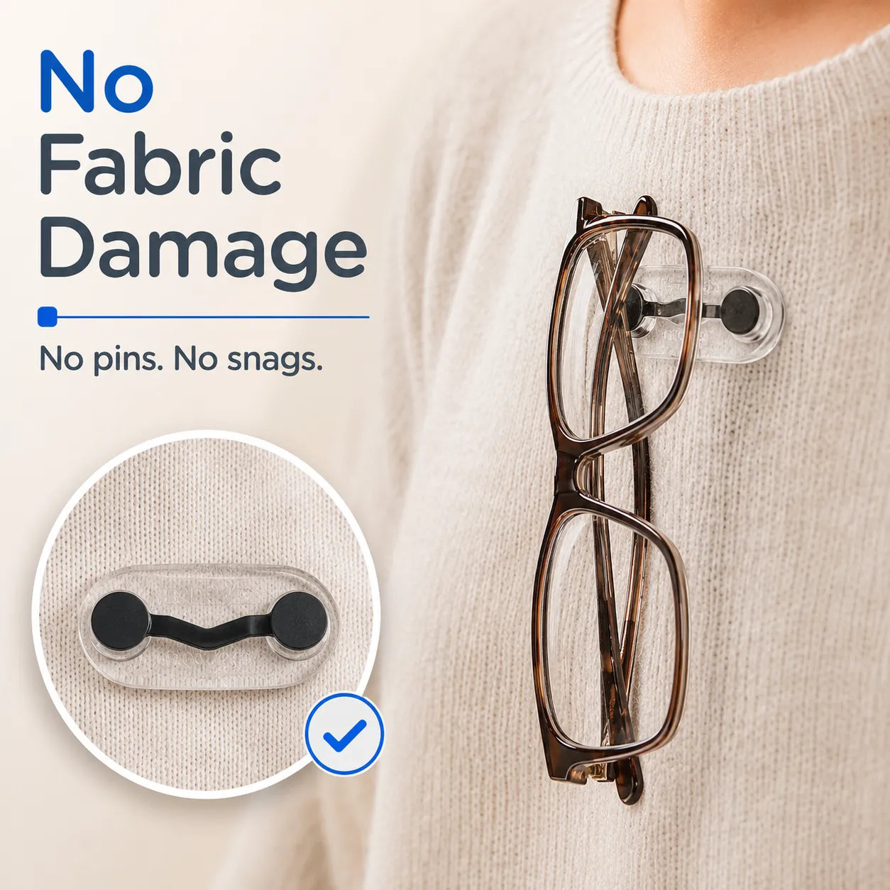 🧲No Damage Clothing Magnetic Glasses Holder(3pcs)