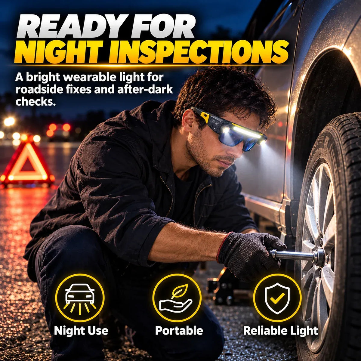 💡 3-in-1 LED Light-Up Safety Glasses | Hands-Free Work Light
