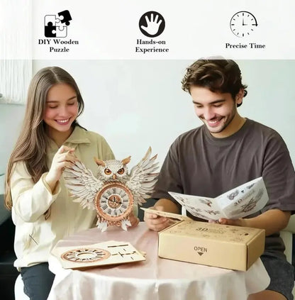 🔥2026 HOT SALE 50% OFF -🦉 DIY 3D Wooden Animal Clock Puzzle Kit🎁Buy 2 Free Shipping