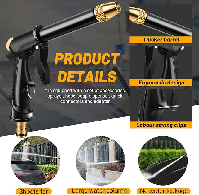 🔥[Father's Day Gift] Portable High-Pressure Spray Gun, Adjustable Hose Nozzle