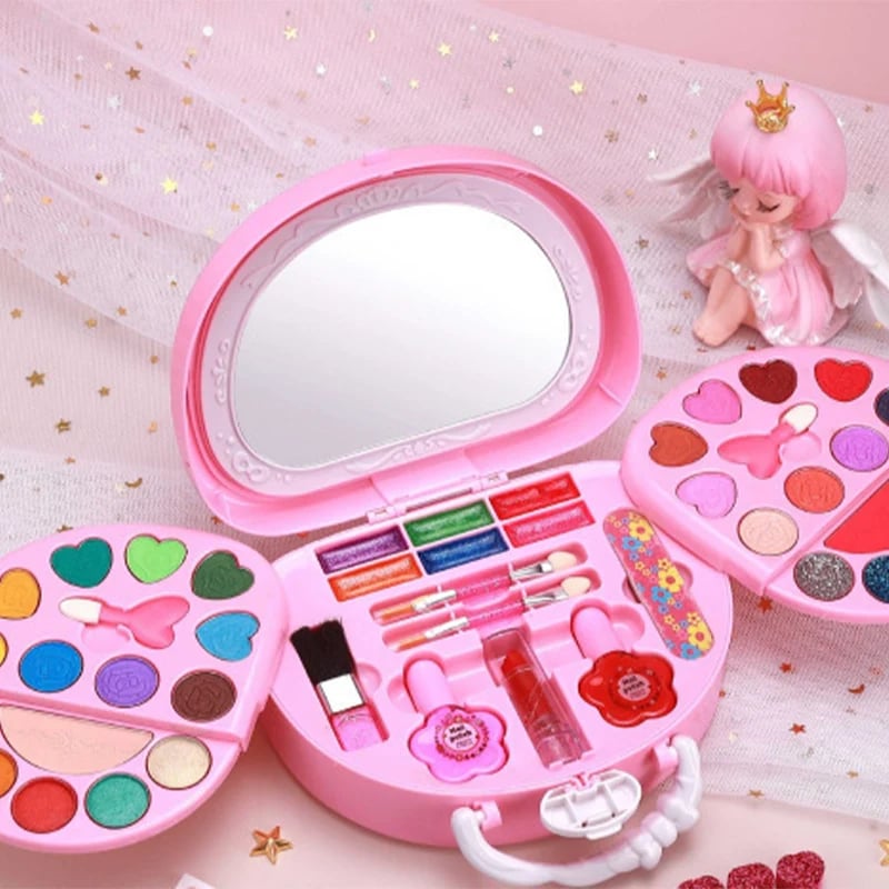 🎉 2026 Sale — Over 26,000 Sold!💖 Kids Washable Makeup Toy Set with Portable Pink Handbag 👛