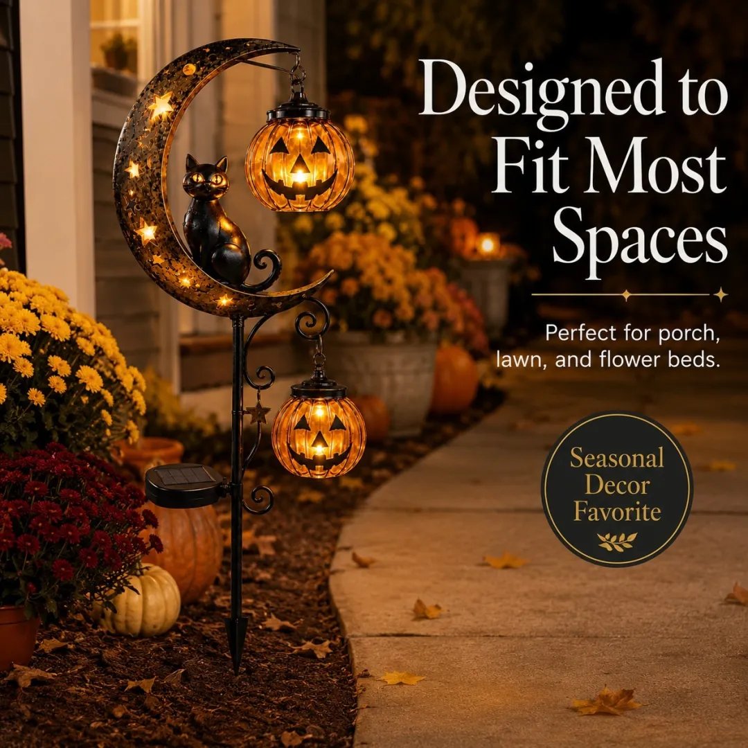 🎃Halloween Early Bird Special Sale 60% OFF🐱Pumpkin Moon Garden Stake Light