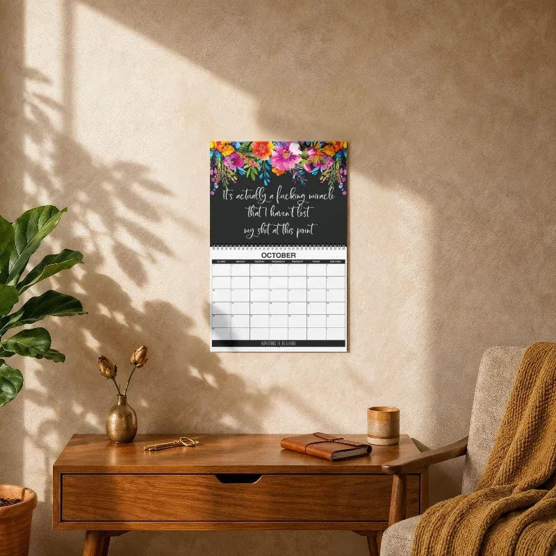 🌸🗓️ 2027 Funny Swear Word Wall Calendar – “F*ck It” Floral Calendar for Tired-Ass Women 😂✨
