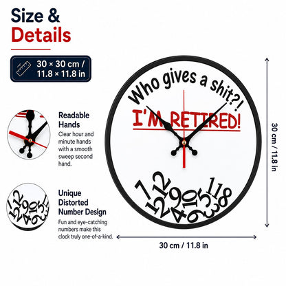 ⏰ Who Cares What Time It Is? You’re Retired! 🎉Funny Retirement Wall Clock