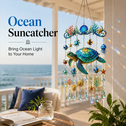 🔥HOT SALE🔥🐢Ocean Animal Acrylic Wind Chime—2D Turtle/Dolphin/Whale Style Hanging Ornament, Outdoor Garden Balcony Decor Handmade Gift