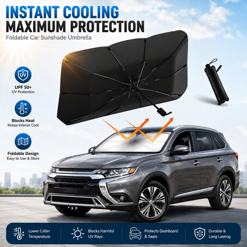 ⏰🔥LIMITED TIME 50% OFF!🔥50K+ SOLD! Upgraded Car Windshield Sun Shade Umbrella☂️