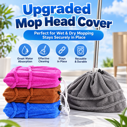 Reusable Microfiber Mop Head Cover, Dust & Spill Cleaning Pad