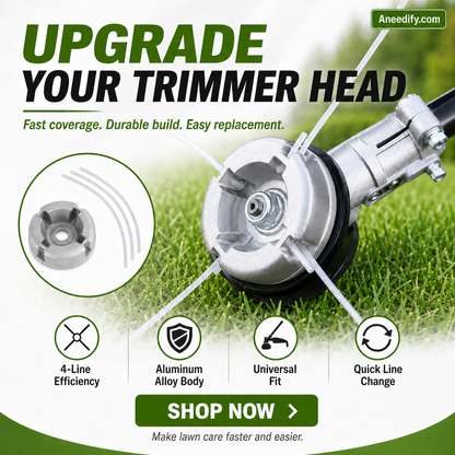 🌿 Universal Aluminum Grass Trimmer Head | Heavy-Duty Brush Cutter Replacement