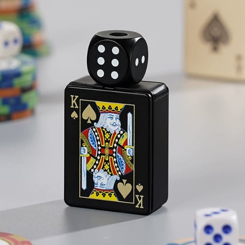 🎉Buy 1 Get 1 Free🎲Windproof Poker Dice Rotating Cigar Lighter, Butane Refill (Not Included)