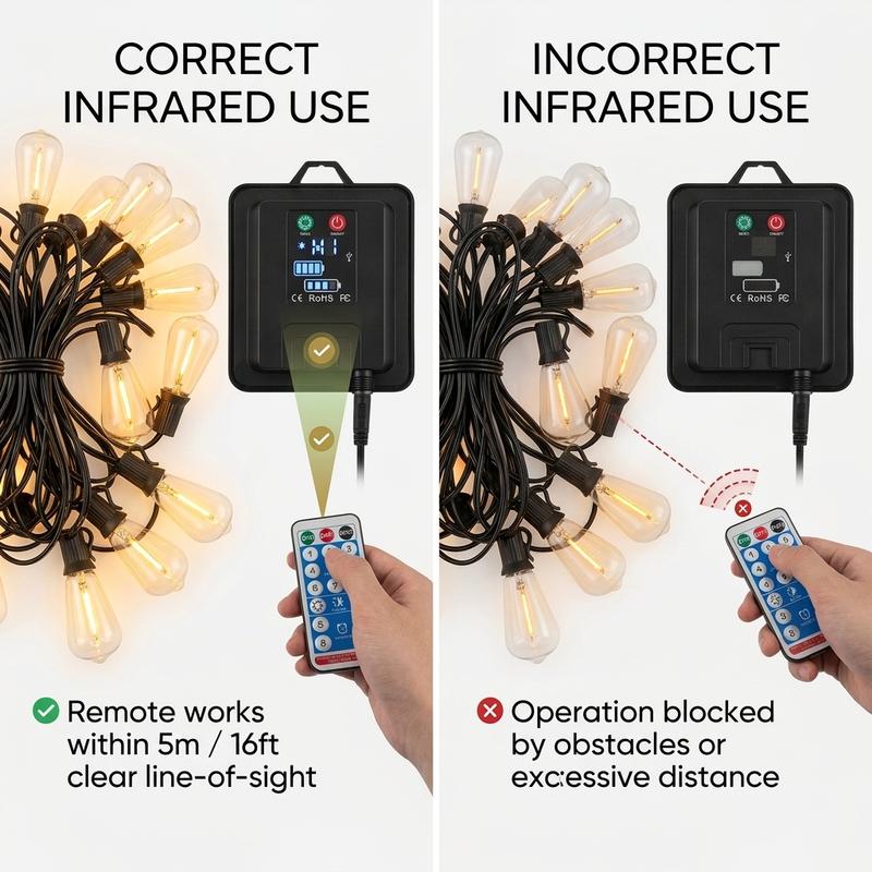 5M Solar String Lights, Light Sensor Activated (Day Charge/Night Auto On), Waterproof & Shatterproof, 8 Modes with Dusk to Dawn and Dimmable