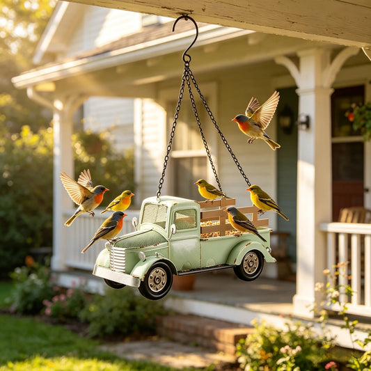 🏆Flash Sale⚡ 10K+ SOLD! Almost Gone-💥🚛🐦 Vintage Truck Bird Feeder – Add a Touch of Nostalgia to Your Garden